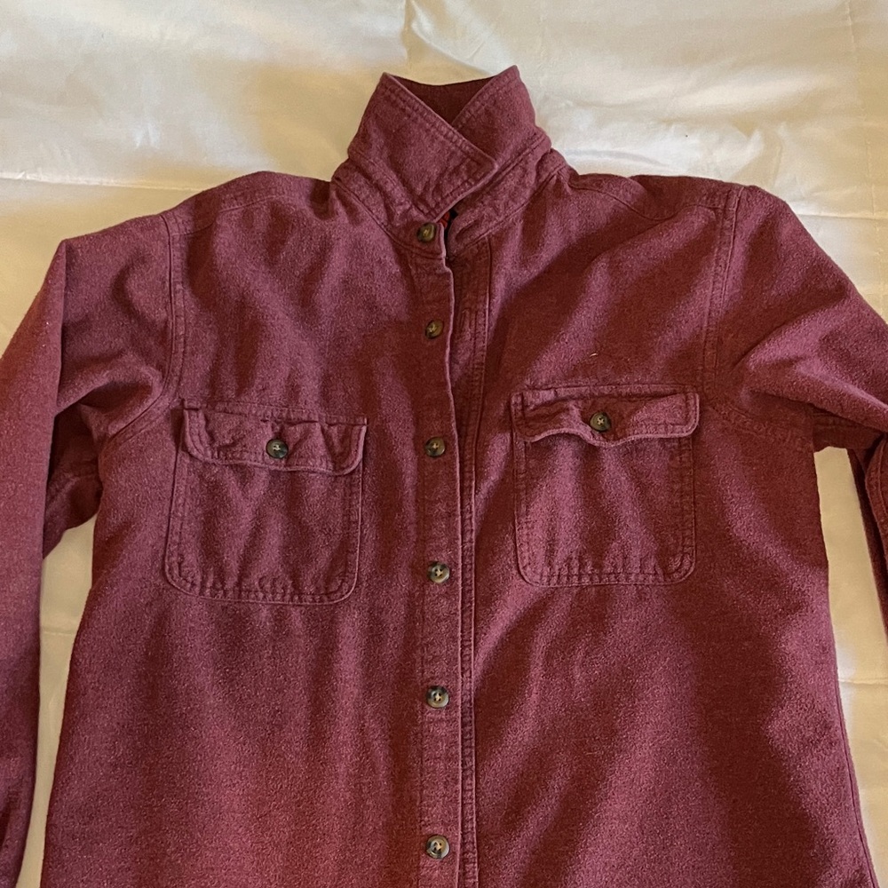 Stoic Burgundy Button-Up  Flannel Shirt - Picture 3 of 5